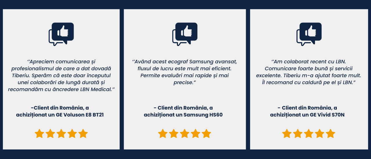NEW in RO – Secure your next ultrasound today – and experience our personalized assistance. Customer statements from Romanian customers - LBN Medical